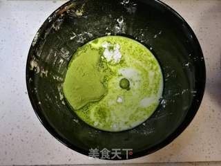 椰香抹茶红豆糕的做法步骤:2