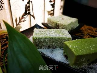 椰香抹茶红豆糕的做法步骤:12