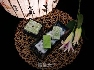椰香抹茶红豆糕的做法步骤:13