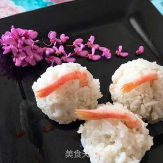 荆花甜虾饭团的做法步骤：15