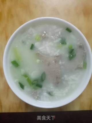 猪肝芥菜肉末粥的做法步骤：8