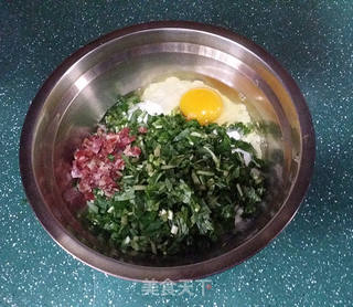 马兰头鸡蛋饼的做法步骤:4