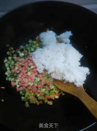 杂蔬炒饭的做法步骤:4