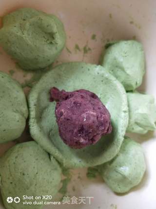 我的美味便当~菠菜汁豆沙青团的做法步骤:3