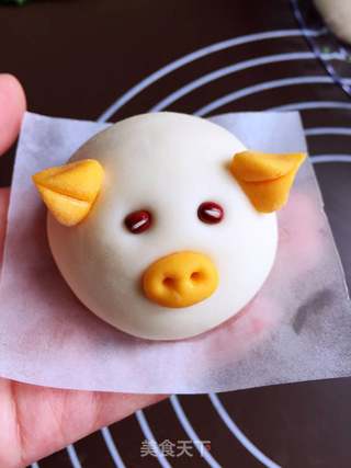 小猪豆沙包的做法步骤:24