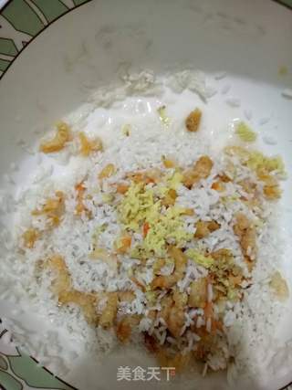 糯米虾米肉松包子的做法步骤:5