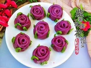 紫薯玫瑰花馒头的做法步骤:9