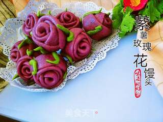 紫薯玫瑰花馒头的做法步骤:12