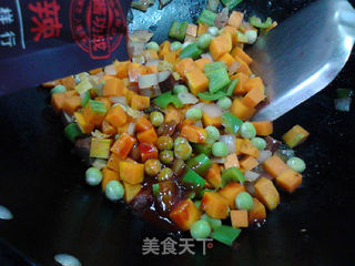 香辣南瓜鸡丁炒饭的做法步骤:14