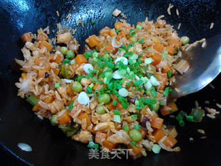 香辣南瓜鸡丁炒饭的做法步骤:17