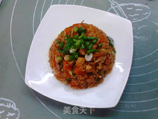 香辣南瓜鸡丁炒饭的做法步骤:19