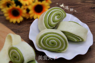 菠菜花卷的做法步骤:16