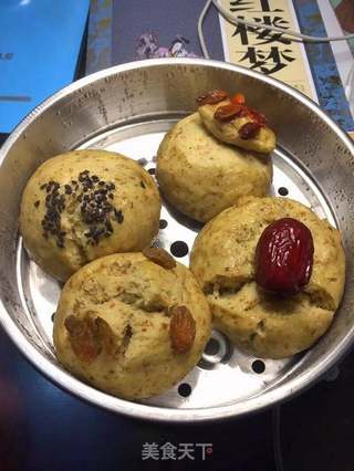 桂花糖馒头,白馒头,黑芝麻南瓜馒头的做法步骤:9