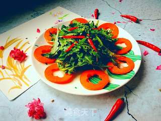 小米椒拌蒲公英的做法步骤:7