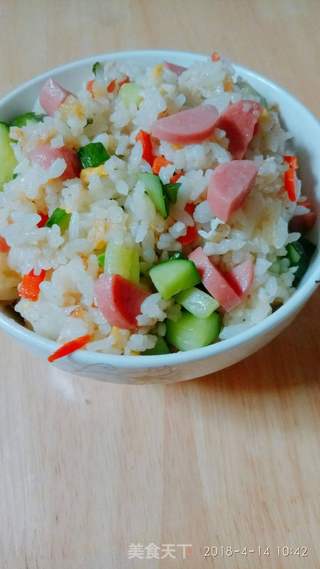 彩色蛋炒饭的做法步骤:10