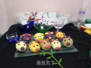 小猪猪豆沙包的做法步骤:40