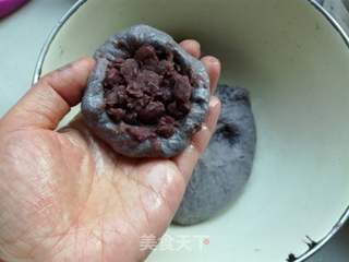 发面黑米红豆饼的做法步骤:7
