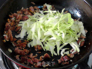葱香腊肉炒饭的做法步骤:6
