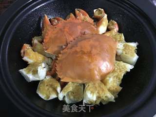 豆酱焗蟹的做法步骤:7