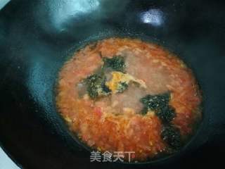 番茄紫菜疙瘩汤的做法步骤:12
