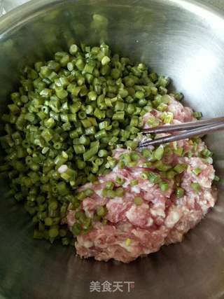长豆角猪肉馅饼的做法步骤:5