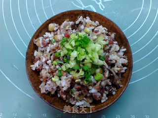 腊肉豌豆焖红米饭的做法步骤:9