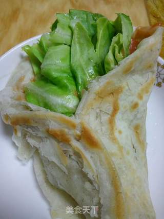 发面饼卷时蔬的做法步骤:14