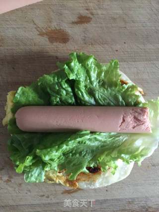 鸡蛋灌饼的做法步骤:11