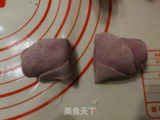 奶香紫薯玫瑰花卷的做法步骤:16