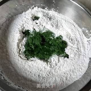 艾草糯米团子的做法步骤:7