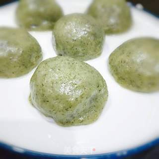艾草糯米团子的做法步骤:14