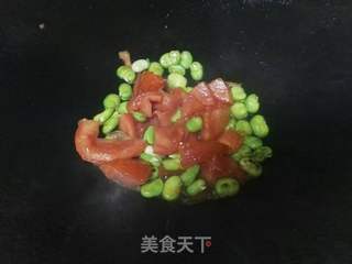 番茄豆米鸡蛋面的做法步骤:5