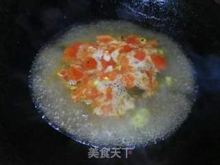 番茄豆米鸡蛋面的做法步骤:7
