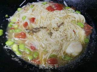 番茄豆米鸡蛋面的做法步骤:13