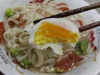 番茄豆米鸡蛋面的做法步骤:15