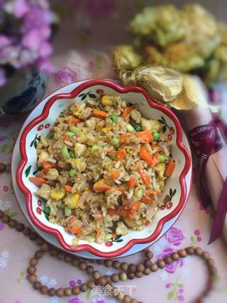 鸡肉什锦炒饭的做法步骤:10