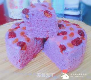 紫薯奶香发糕的做法步骤:10