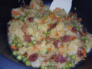 电饭煲腊味糯米饭的做法步骤:8