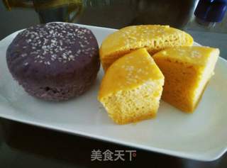 紫薯发糕和南瓜发糕的做法步骤:11