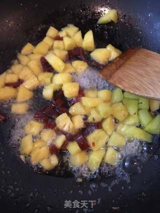 冰糖菠萝炒饭的做法步骤:9