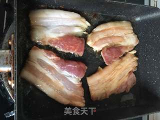 香煎五花肉版西多士的做法步骤:7