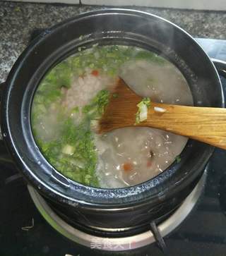 蔬菜肉末粥的做法步骤:7