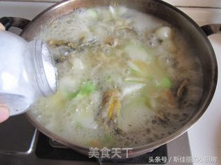 瓠子黄骨鱼汤的做法步骤:7