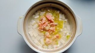 三文鱼豆腐羹的做法步骤:9