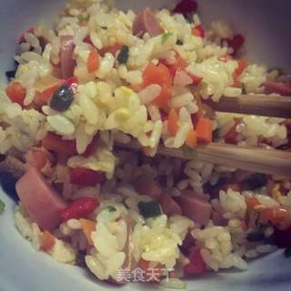 彩色炒饭的做法步骤:7