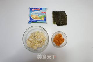 芝士肉松饭团的做法步骤：1