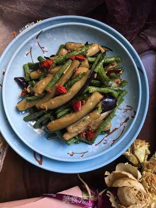 干煸豆角茄子的做法步骤:14