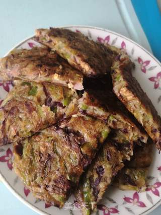 任意蔬菜饼~紫甘蓝洋葱辣椒丝的做法步骤:7