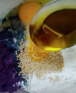 紫薯豆沙饼的做法步骤:6