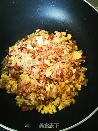 #夏季懒人餐#~酱油蛋炒饭的做法步骤:8